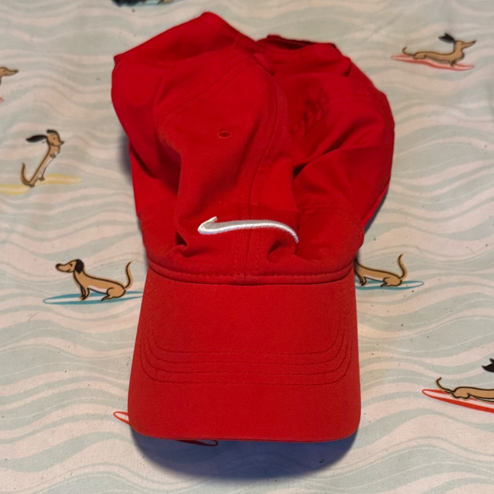 Nike Red Cap with White Logo Adjustable